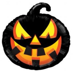 18” Scary Black Pumpkin