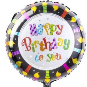 Happy Birthday To You Candles Black Balloon